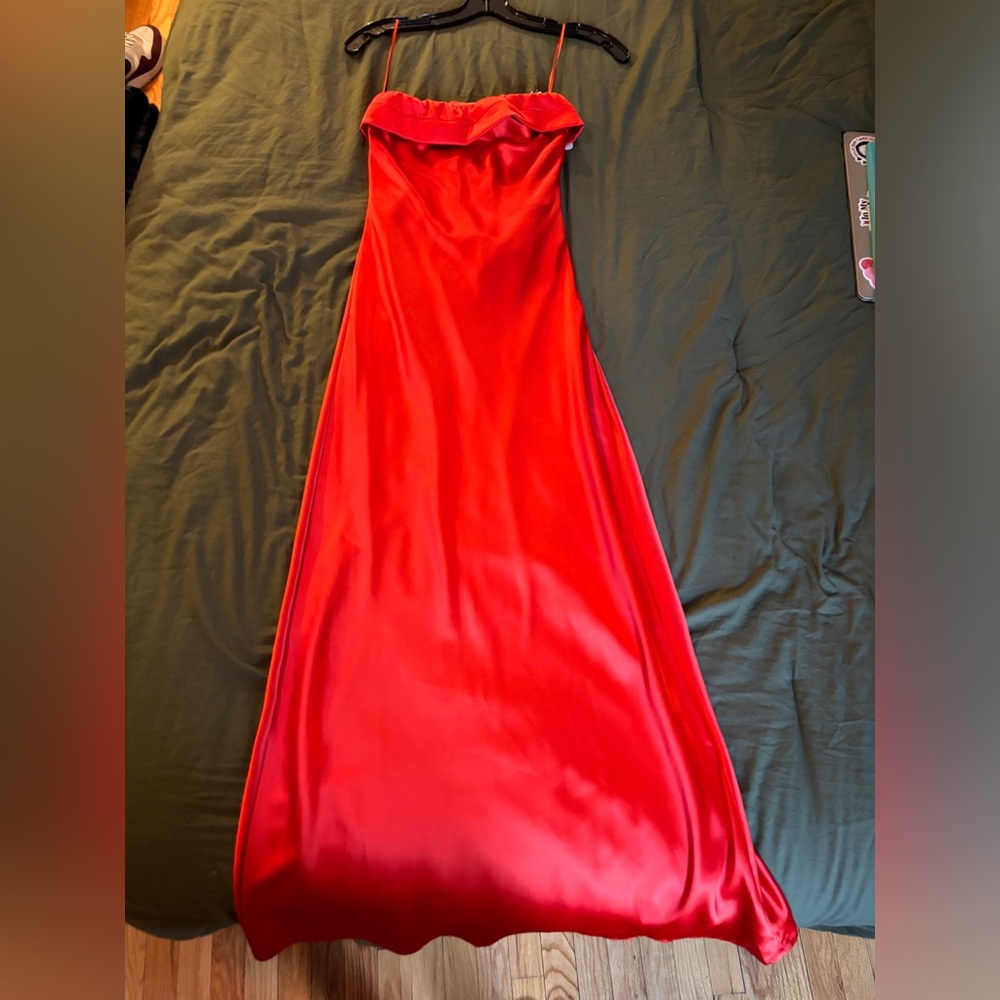 Red Strapless Gown